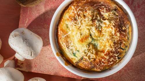 Σουφλέ με Σπανάκι και Μανιτάρια