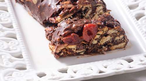 Σοκολατένιος Κορμός με Κεράσια