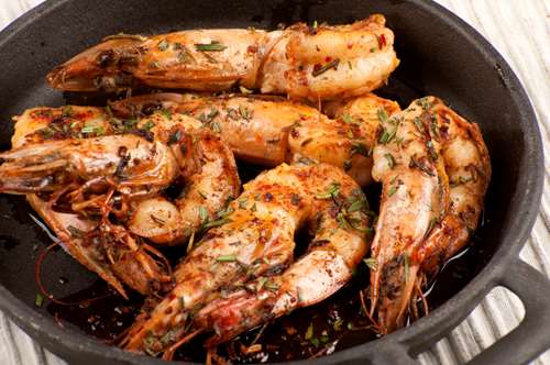 Γαρίδες με Χυμό Πορτοκάλι και Λεμόνι