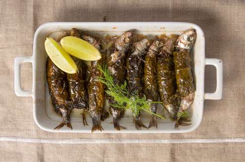 Σαρδέλες σε Αμπελόφυλλα