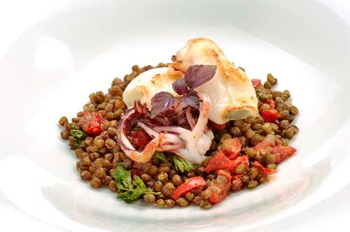 Φακές με Καλαμάρια