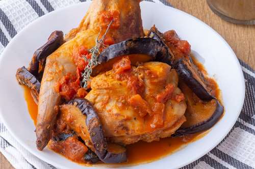 Κουνελάκι με Μελιτζάνες και Κύμινο