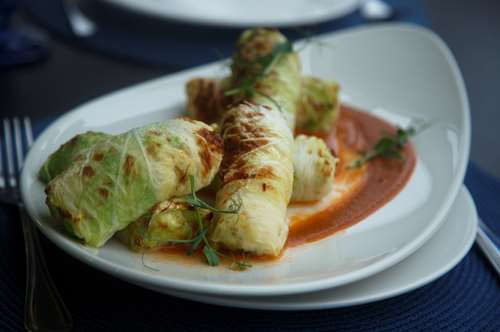 Λαχανοντολμάδες με Γαρίδες