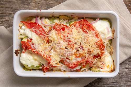 Σουφλέ με Ψητά Λαχανικά, Παρμεζάνα και Βασιλικό