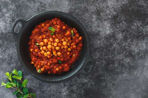 Μελιτζάνα, Ρεβίθια και Ντομάτα