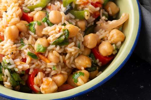 Ρεβιθόρυζο με Λαχανικά