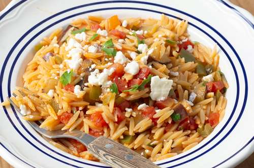 Κριθαράκι με Ντομάτα και Μελιτζάνα Αλλιώς