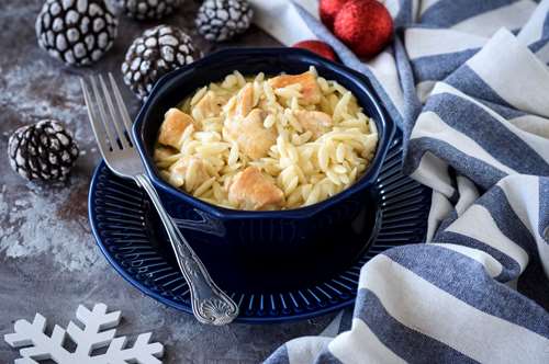 Κοτόπουλο με Κριθαράκι στην Κατσαρόλα