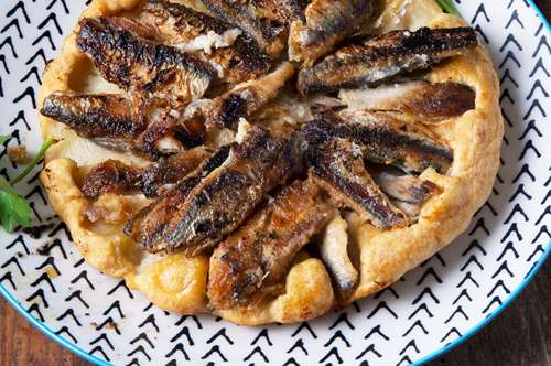 Πίτα με Γαύρο στο Τηγάνι