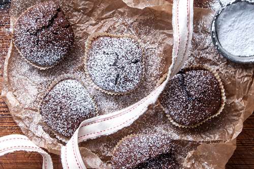 Cup Cakes με Δύο Σοκολάτες