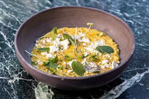 Τραχανάς με Πούλπα από Κίτρινα Ντοματίνια και Κίτρινες Πιπεριές του Δημήτρη Δημητριάδη