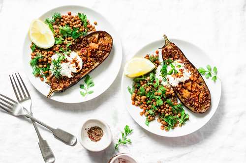 Μελιτζάνες με Φακές