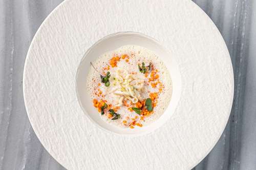 Κόκκινες φακές τύπου ‘ριζότο’ με καλαμάρι του Jean Charles Metayer