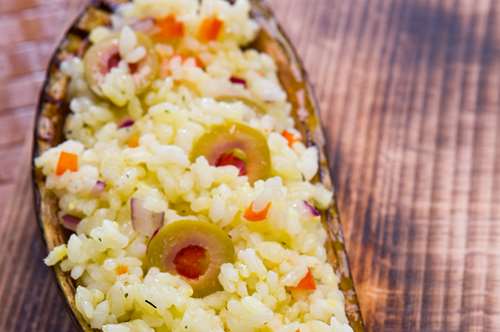 Ρύζι σε Φωλιά Μελιτζάνας