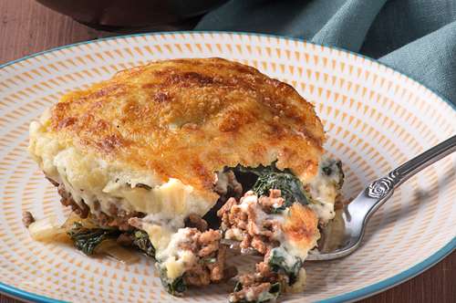 Παστίτσιο με Σπανάκι και Κιμά