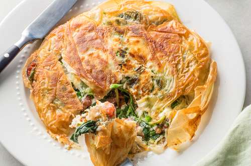 Πίτα στο Τηγάνι με Βλίτα και Φέτα