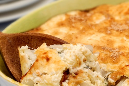 Πράσα με Καπνιστό Τυρί Ογκρατέν