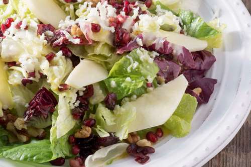 Ανάμεικτα Σαλατικά με Μήλα, Καρύδια, Κράνμπερι και Ρόδι