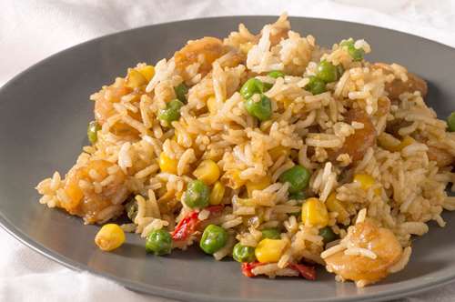 Τηγανητό Ρύζι με Γαρίδες και Καλαμπόκι