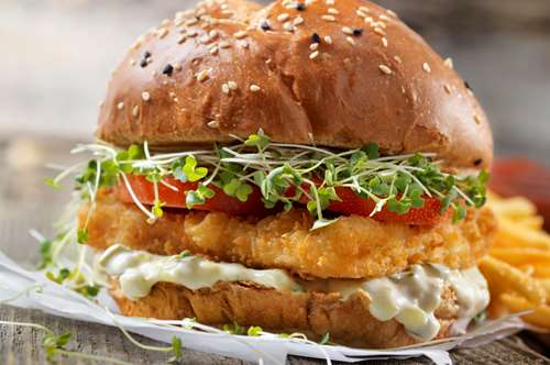 Burger Ψαριού με Πικάντικη Μαγιονέζα