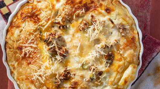 Σουφλέ με Πράσο, Κατσικίσιο Τυρί και Καρύδι