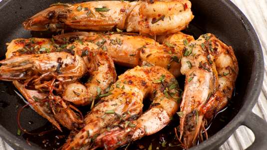 Γαρίδες με Χυμό Πορτοκάλι και Λεμόνι