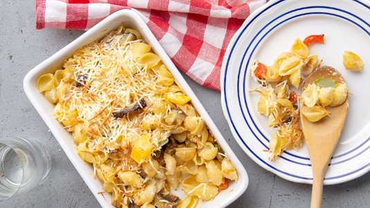 Κοχυλάκι με Λαχανικά στο Φούρνο