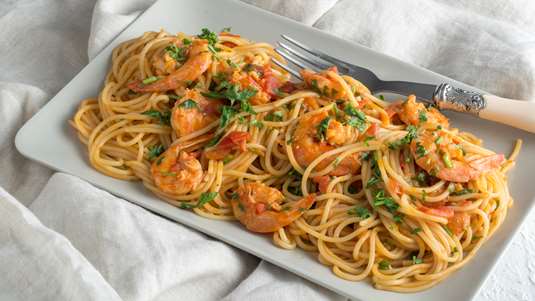 Πικάντικο Σπαγγέτι με Γαρίδες