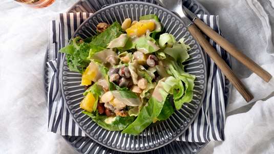 Πρασινάδες, Πορτοκάλι, Μυρωδικά και Αμύγδαλα