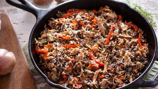 Ρύζι με Κιμά και Μανιτάρια