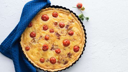 Τάρτα με Ντοματίνια και Δυόσμο