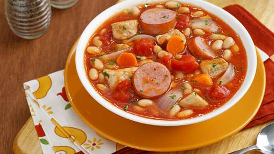 Χάντρες με Πιπεριές και Λουκάνικο