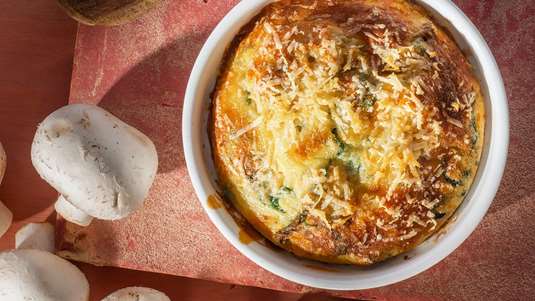 Σουφλέ με Σπανάκι και Μανιτάρια