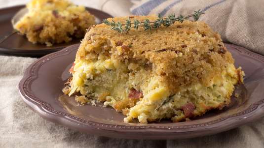 Κέικ Πατάτας με Σαλάμι