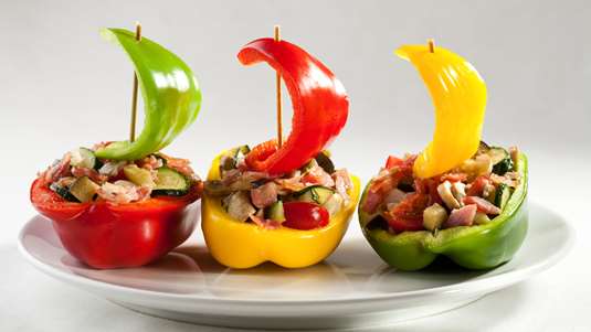 Πιπεριές με Ντομάτα και Μανιτάρια