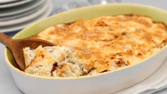 Πράσα με Ζαμπόν και Τυριά στο Φούρνο