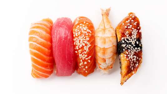 Νigiri με Γαρίδες, Χέλι και Σολoμό