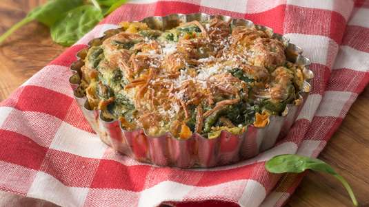 Τάρτα Σουφλέ με Πατάτες και Σπανάκι