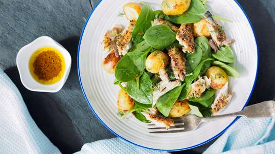 Κολιοί με Σπανάκι και Πατάτες