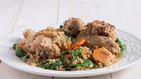 Κοτόπουλο με Σπανάκι και Πλιγούρι