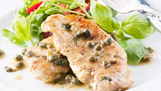 Κοτόπουλο πικάτα με μαλλιά αγγέλου