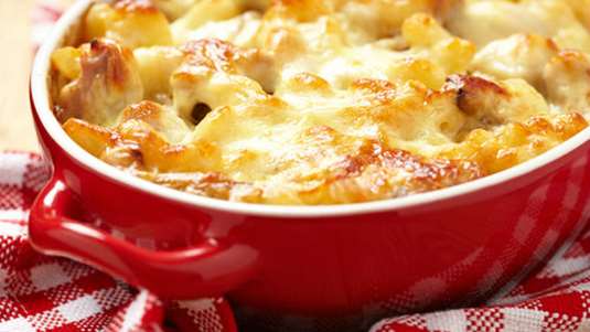 Ζυμαρικά με μανιτάρια γκρατέν