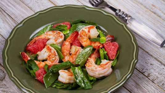 Γαρίδες με σπανάκι και σόγια σος