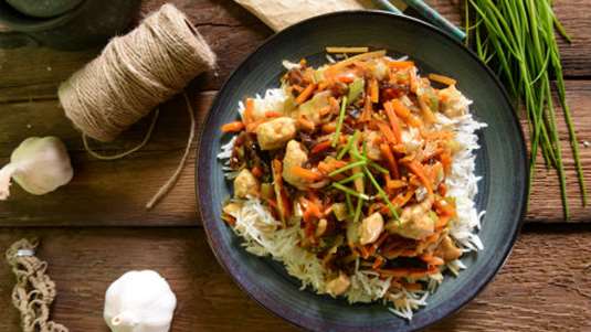 Γλυκόξινο κοτόπουλο με λαχανικά