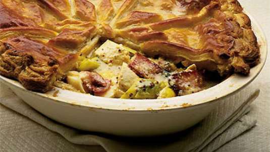 Πίτα με κρέας, πράσα και γιαούρτι