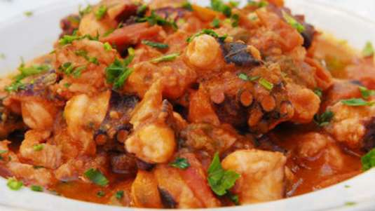 Σαγανάκι με χταπόδι και λαδοτύρι