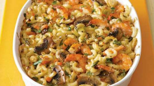 Mac ‘n Cheese με γαρίδες και μανιτάρια