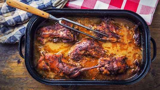 Κουνέλι με μέλι και κάρι