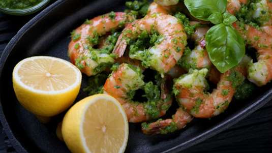 Γαρίδες με σάλτσα chimichurri (τσιμιτσούρι)