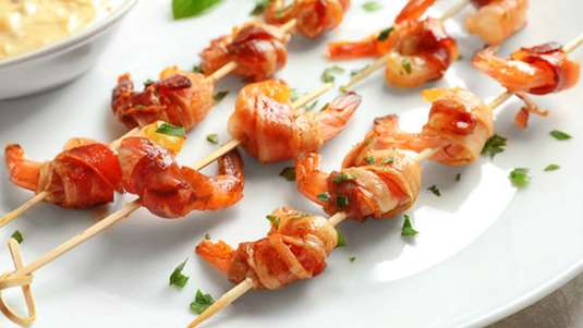 Γαρίδες σε σουβλάκι